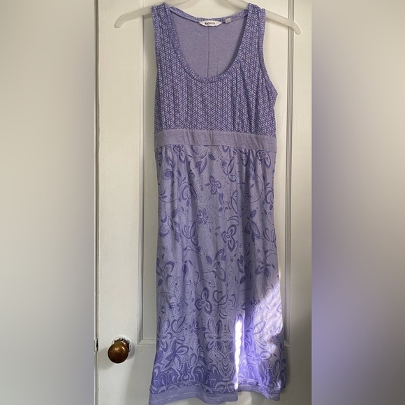 Athleta Vyasa Sleeveless Layered knee Length Scoopneck  Flower Dress Sz: Medium - Picture 2 of 11